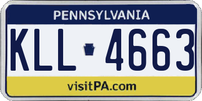 PA license plate KLL4663