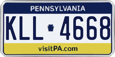 PA license plate KLL4668
