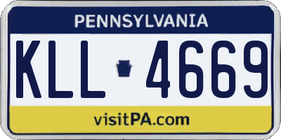 PA license plate KLL4669