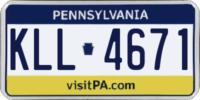 PA license plate KLL4671