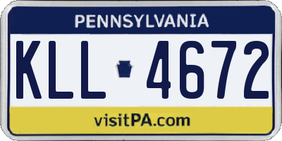 PA license plate KLL4672