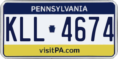 PA license plate KLL4674