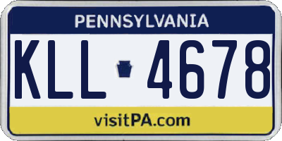 PA license plate KLL4678