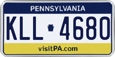 PA license plate KLL4680