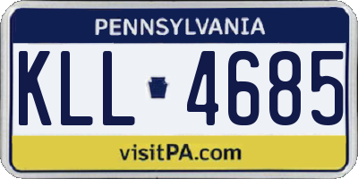 PA license plate KLL4685