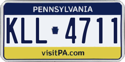 PA license plate KLL4711