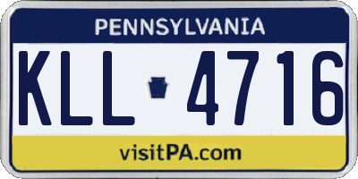 PA license plate KLL4716