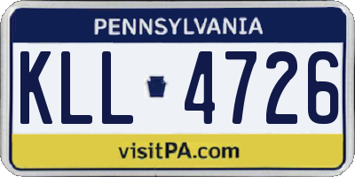 PA license plate KLL4726