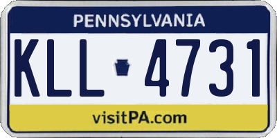 PA license plate KLL4731