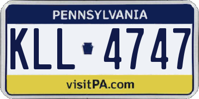 PA license plate KLL4747