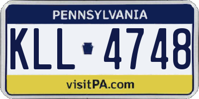 PA license plate KLL4748