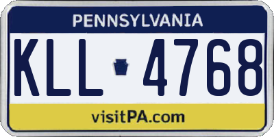 PA license plate KLL4768
