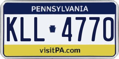PA license plate KLL4770