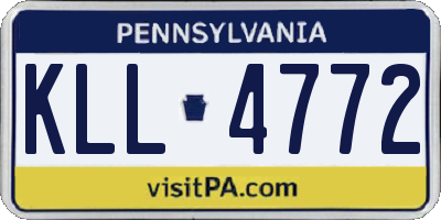 PA license plate KLL4772
