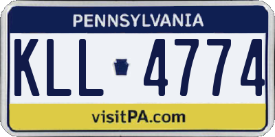 PA license plate KLL4774