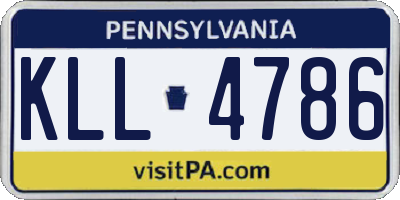 PA license plate KLL4786