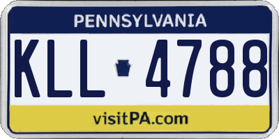 PA license plate KLL4788