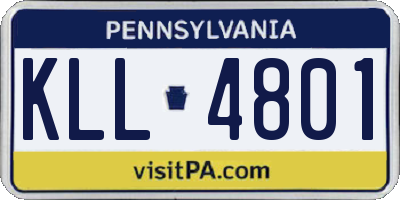 PA license plate KLL4801