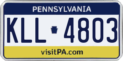 PA license plate KLL4803
