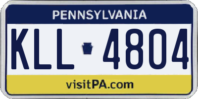 PA license plate KLL4804