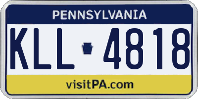PA license plate KLL4818
