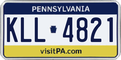 PA license plate KLL4821