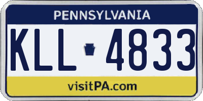 PA license plate KLL4833