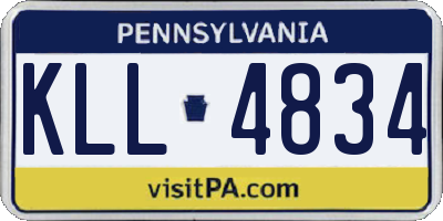 PA license plate KLL4834