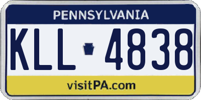 PA license plate KLL4838