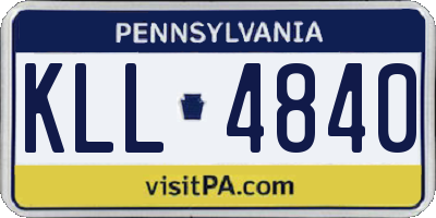 PA license plate KLL4840