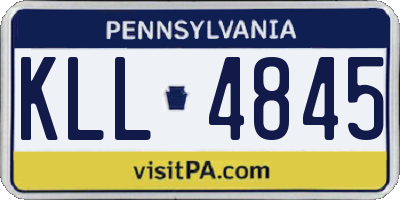 PA license plate KLL4845