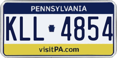 PA license plate KLL4854