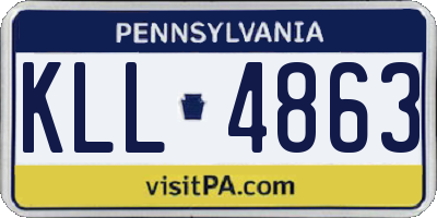 PA license plate KLL4863