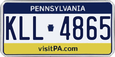 PA license plate KLL4865