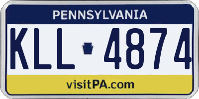 PA license plate KLL4874