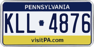 PA license plate KLL4876