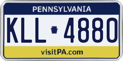 PA license plate KLL4880