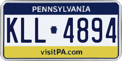 PA license plate KLL4894