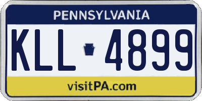 PA license plate KLL4899