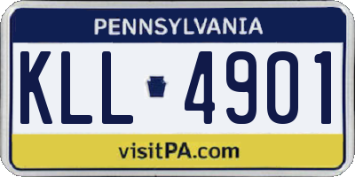 PA license plate KLL4901