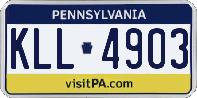 PA license plate KLL4903