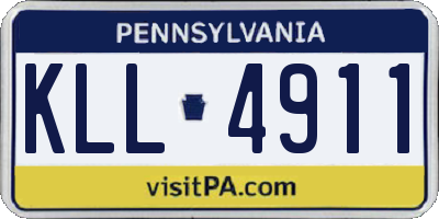 PA license plate KLL4911