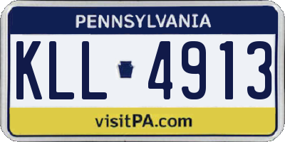 PA license plate KLL4913
