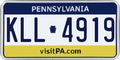 PA license plate KLL4919