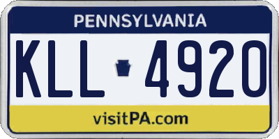PA license plate KLL4920