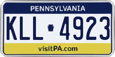 PA license plate KLL4923