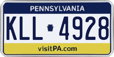 PA license plate KLL4928