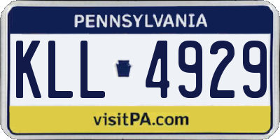 PA license plate KLL4929