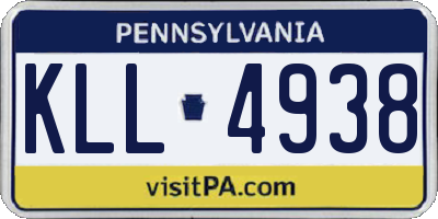 PA license plate KLL4938