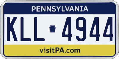 PA license plate KLL4944